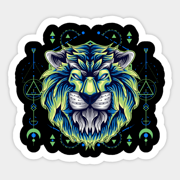 lion head artwork - Lion Head Artwork - Sticker | TeePublic